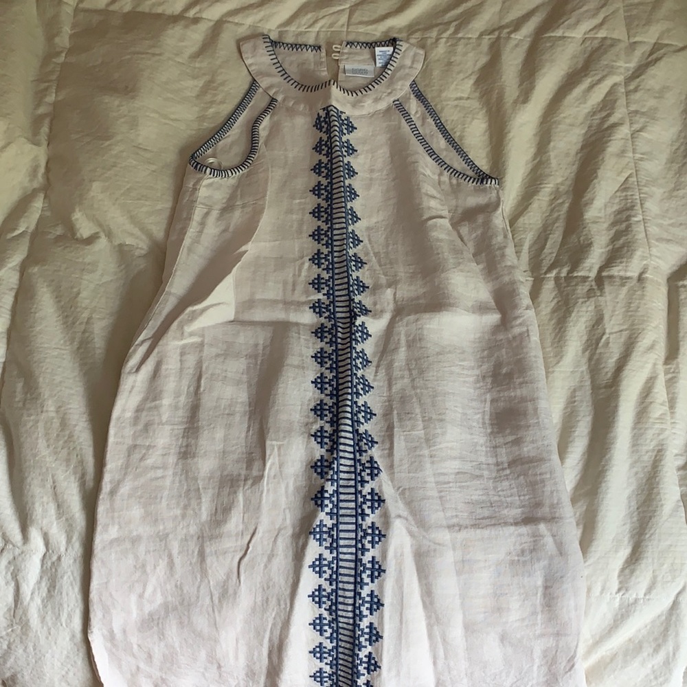 White linen dress